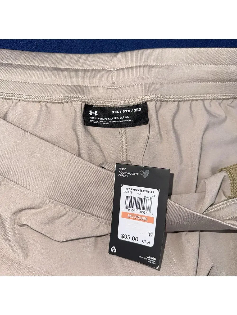 Under Armour Sportstyle Elite Track Pants Men 3XL Tan Tapered Athleisure Gym NWT - Picture 3 of 9